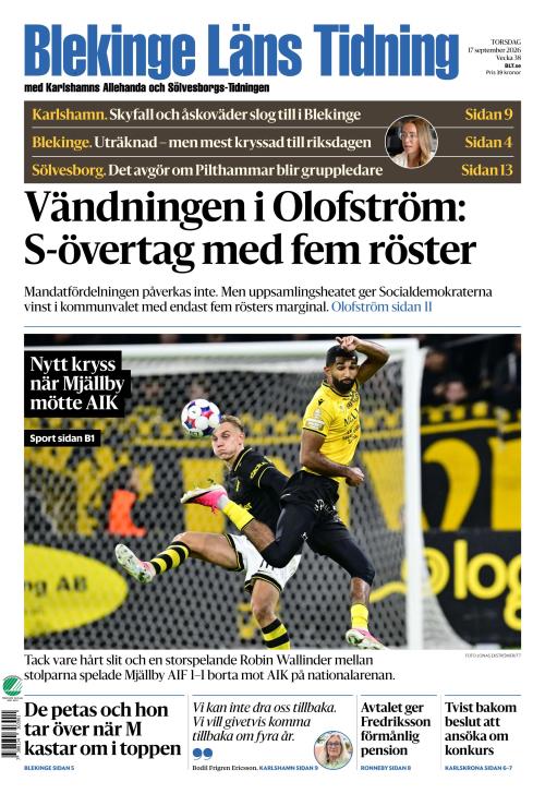 Blekinge Läns Tidning 17.9.2026