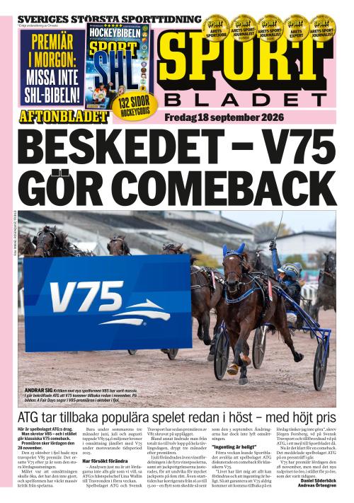 Aftonbladet Sportbladet 18.9.2026