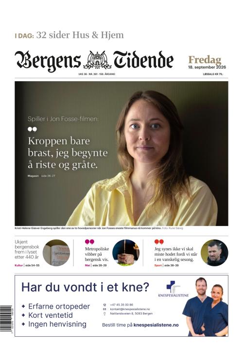 Bergens Tidende 18.9.2026