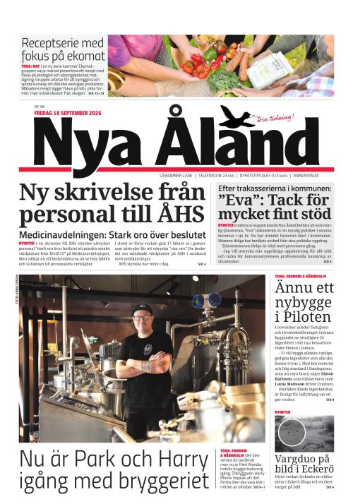 Nya Åland 18.9.2026