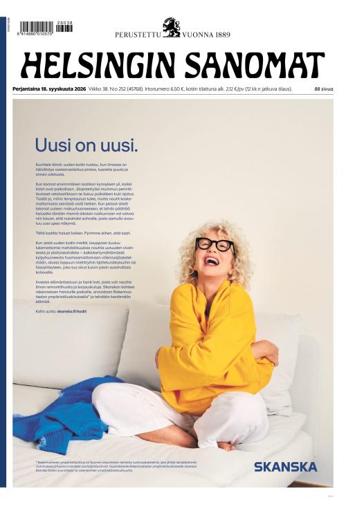Helsingin Sanomat 18.9.2026