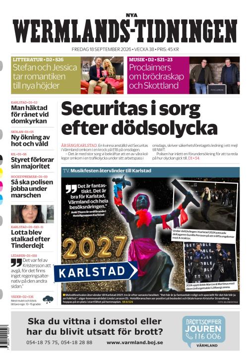 Nya Wermlands-Tidningen 18.9.2026