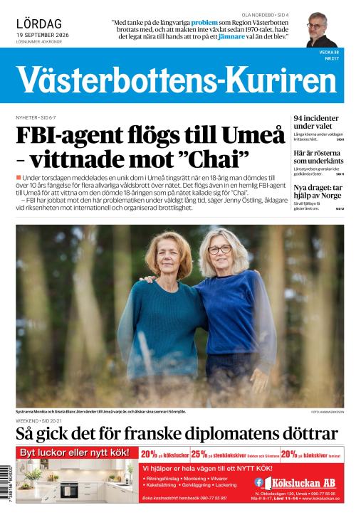 Västerbottens-Kuriren 19.9.2026
