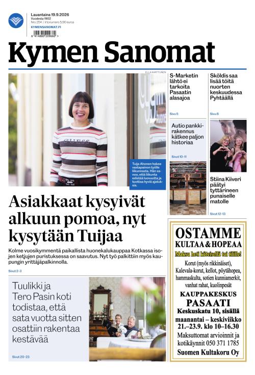 Kymen Sanomat 19.9.2026