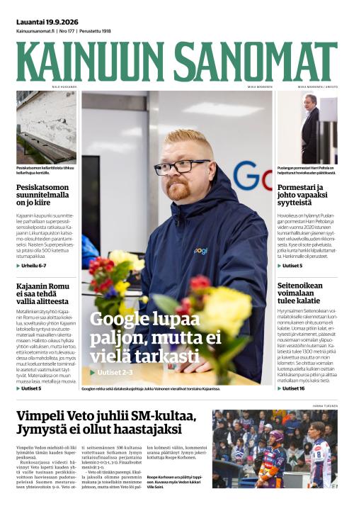 Kainuun Sanomat 19.9.2026