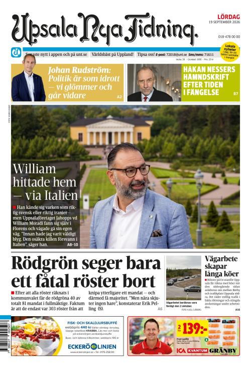 Upsala Nya Tidning 19.9.2026