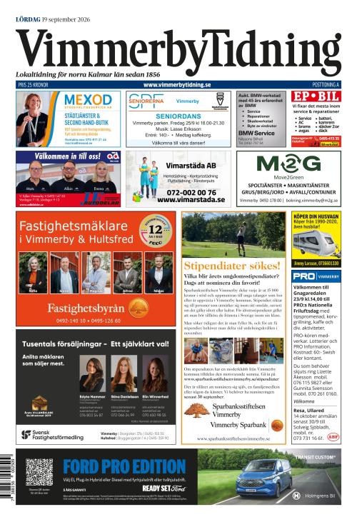 Vimmerby Tidning / Kinda-Posten 19.9.2026