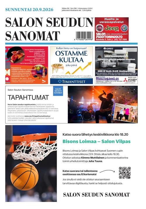Salon Seudun Sanomat 20.9.2026