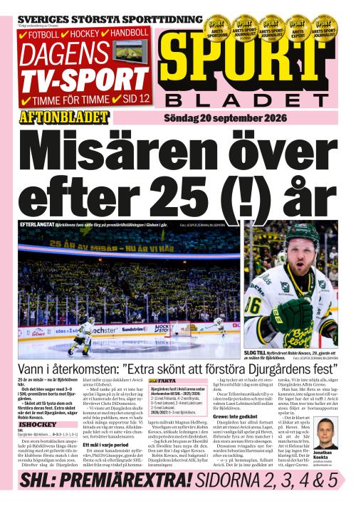 Aftonbladet Sportbladet 20.9.2026