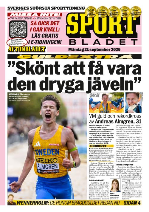 Aftonbladet Sportbladet 21.9.2026