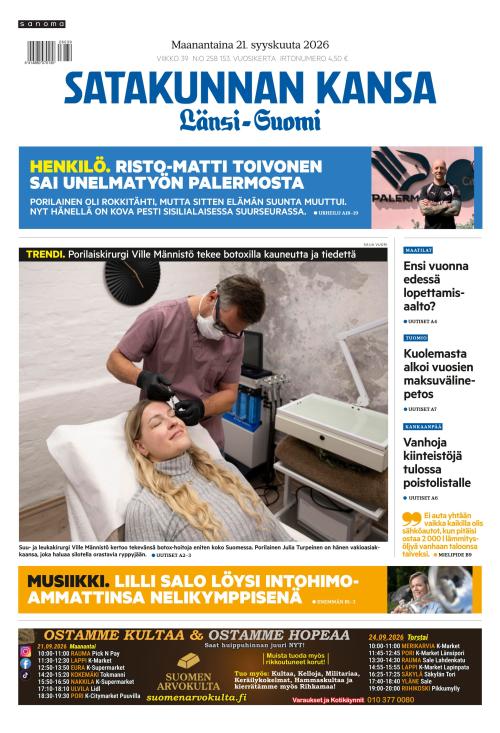 Satakunnan Kansa Länsi-Suomi 21.9.2026