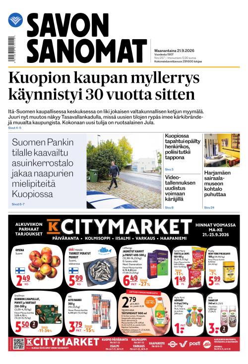 Savon Sanomat 21.9.2026