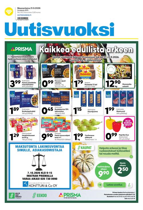 Uutisvuoksi 21.9.2026