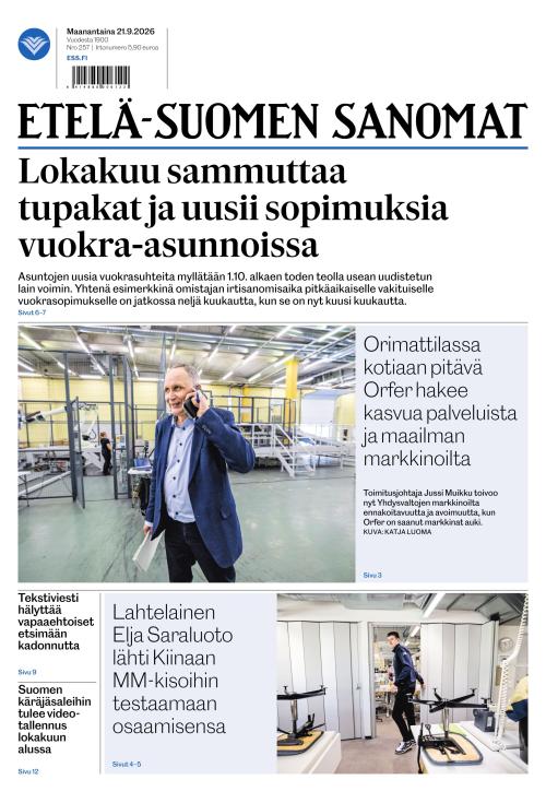 Etelä-Suomen Sanomat 21.9.2026