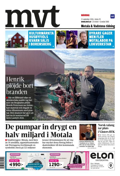 Motala Vadstena Tidning 21.9.2026