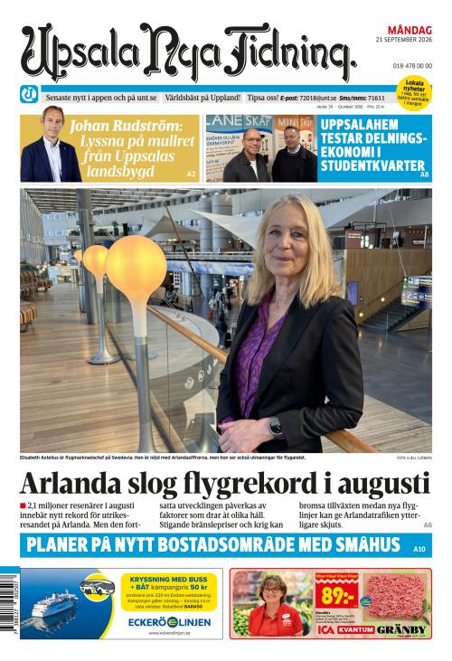 Upsala Nya Tidning 21.9.2026