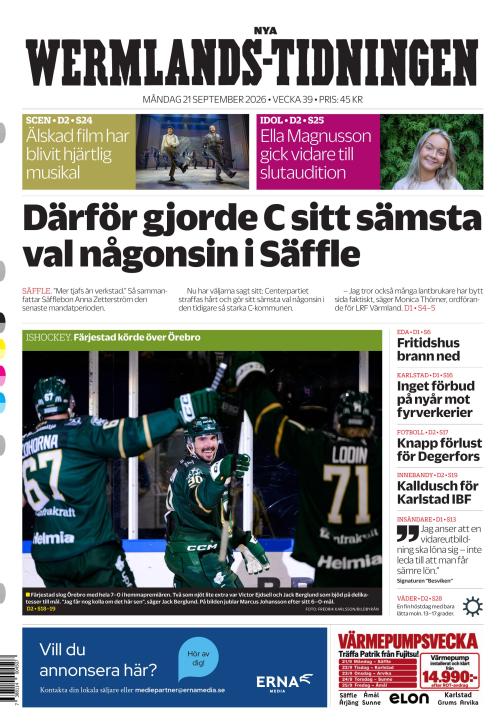 Nya Wermlands-Tidningen 21.9.2026