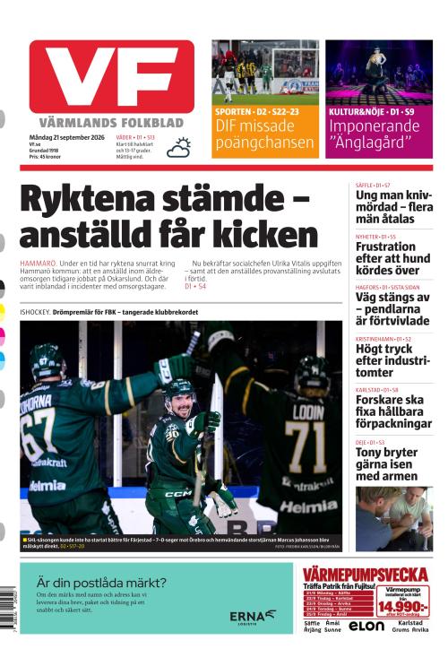 Värmlands Folkblad 21.9.2026