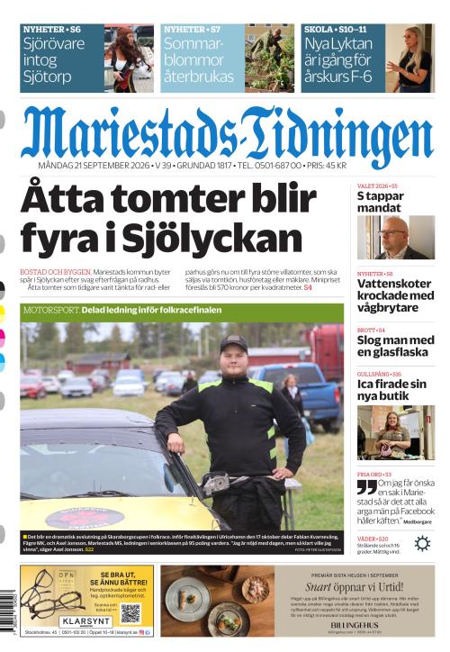Mariestads-Tidningen 21.9.2026