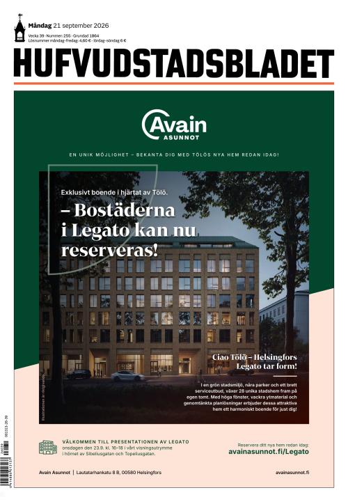 Hufvudstadsbladet 21.9.2026