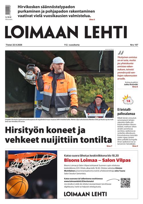 Loimaan Lehti 22.9.2026