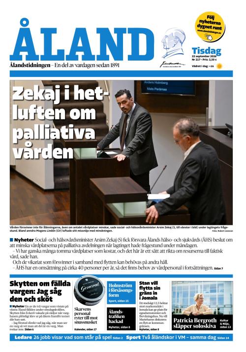 Ålandstidningen 22.9.2026