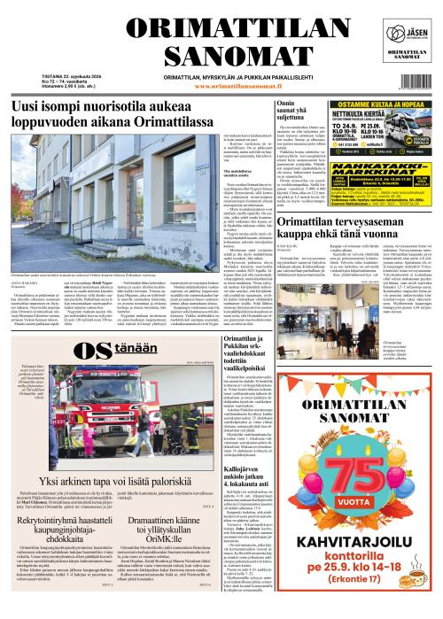 Orimattilan Sanomat 22.9.2026