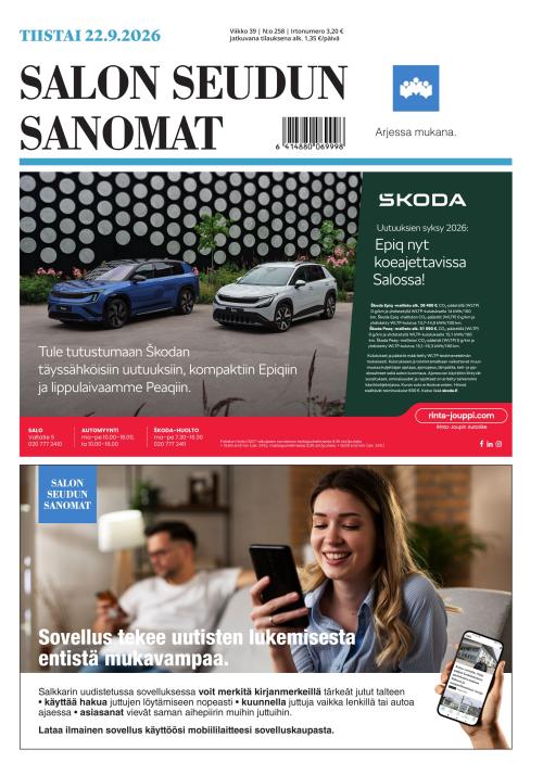 Salon Seudun Sanomat 22.9.2026
