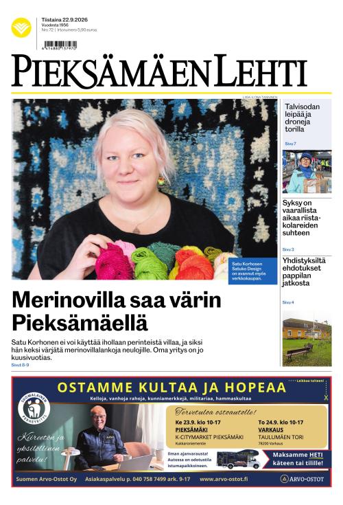Pieksämäen lehti 22.9.2026