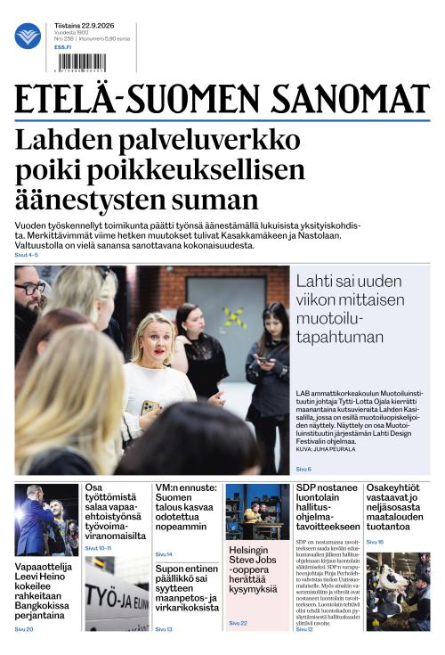 Etelä-Suomen Sanomat 22.9.2026