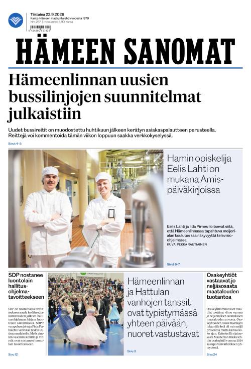 Hämeen Sanomat 22.9.2026