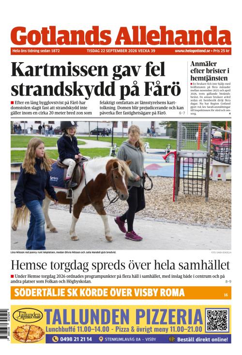 Gotlands Allehanda 22.9.2026