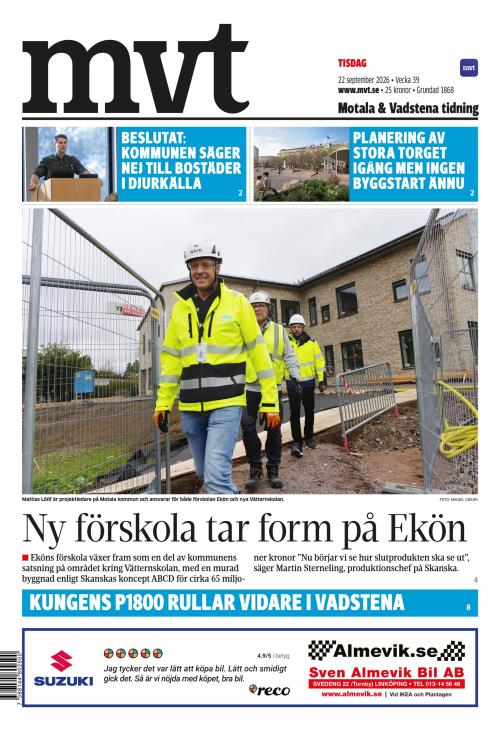 Motala Vadstena Tidning 22.9.2026