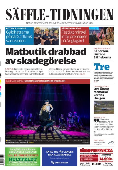 Säffle-Tidningen 22.9.2026
