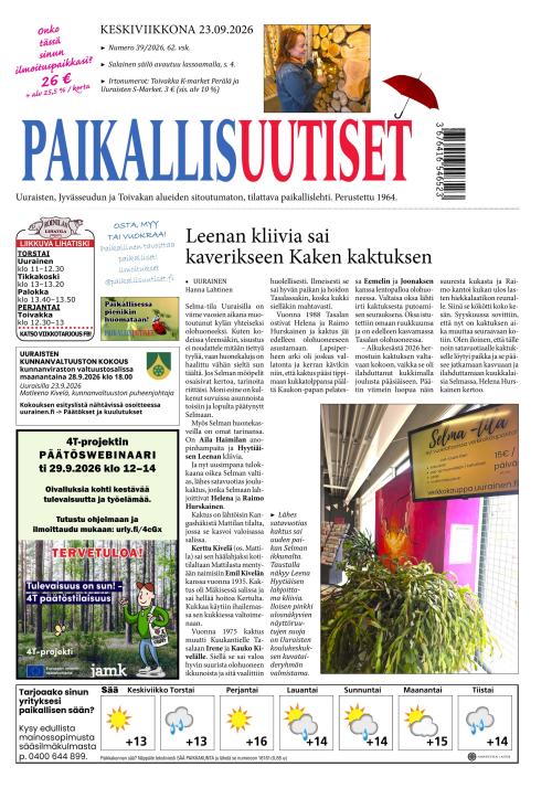 PaikallisUutiset 23.9.2026