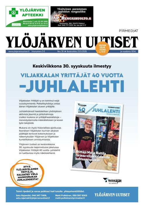 Ylöjärven Uutiset 23.9.2026