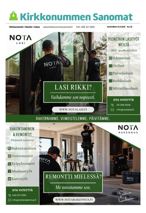Kirkkonummen Sanomat 23.9.2026