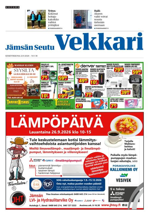 Jämsän Seutu ja Vekkari 23.9.2026
