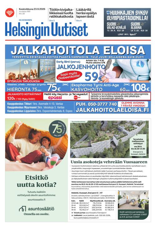 Helsingin Uutiset (Keskinen) 23.9.2026