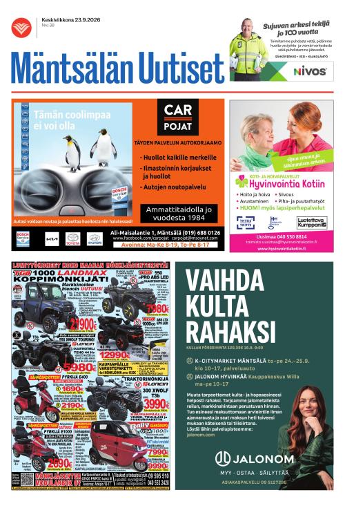 Mäntsälän Uutiset 23.9.2026
