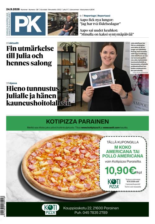 Paraisten kuulutukset 24.9.2026