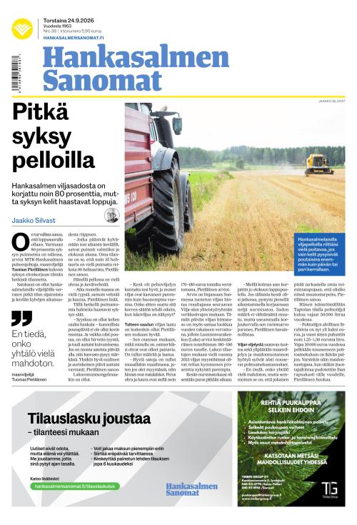 Hankasalmen Sanomat 24.9.2026