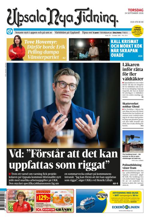 Upsala Nya Tidning 24.9.2026