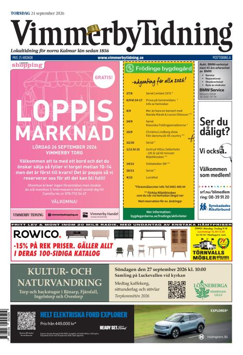 Vimmerby Tidning / Kinda-Posten 24.9.2026