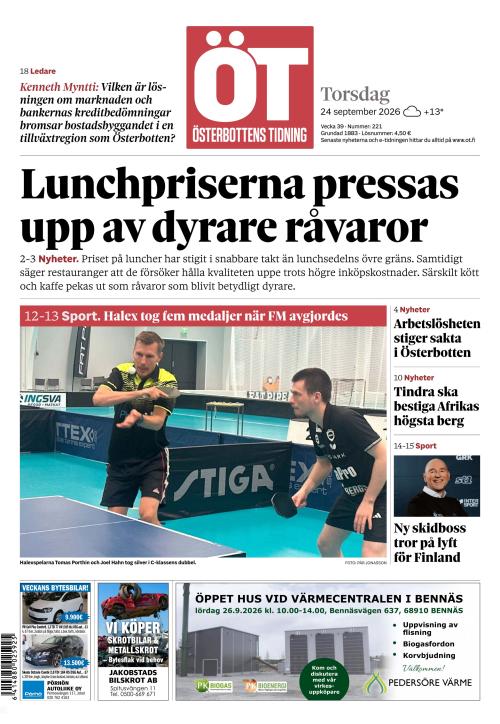 Österbottens Tidning 24.9.2026
