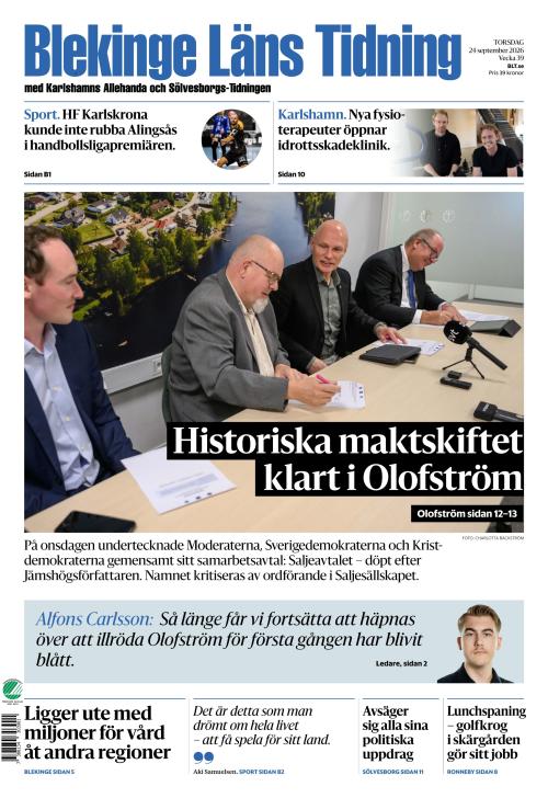 Blekinge Läns Tidning 24.9.2026
