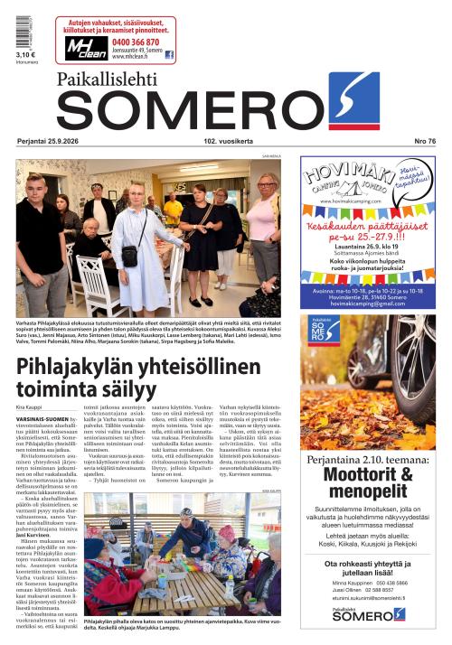 Paikallislehti Somero 25.9.2026