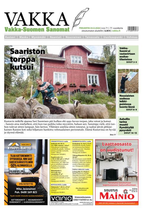 Vakka-Suomen Sanomat 25.9.2026