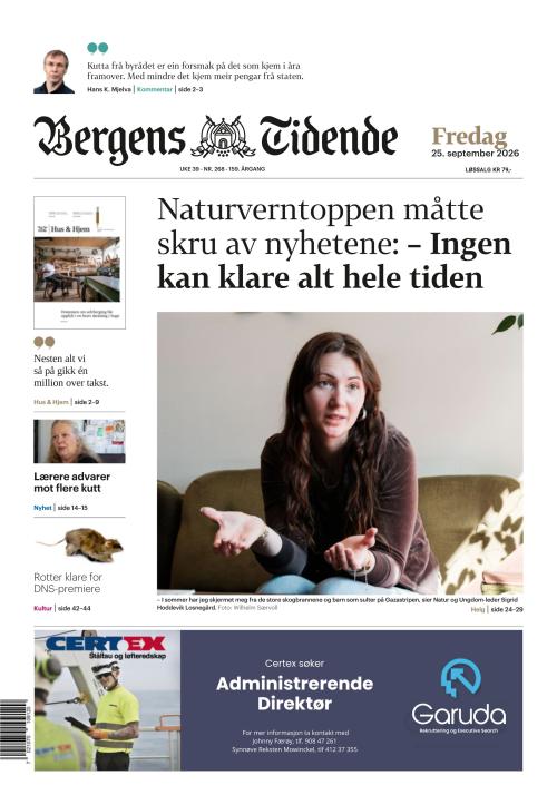 Bergens Tidende 25.9.2026