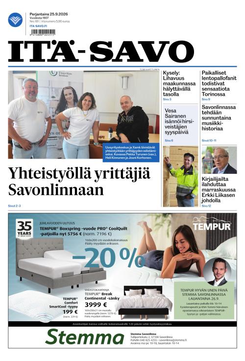 Itä-Savo 25.9.2026